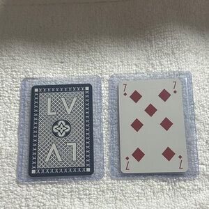 Louis Vuitton blue playing card 7 of diamonds with COA